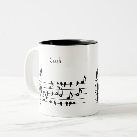 Tasse 2 Couleurs Libre comme un oiseau personnalisable (Devant gauche)