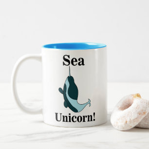 Tasse 2 Couleurs Licorne de mer narval drôle
