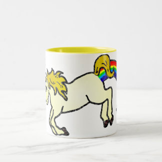 Tasse 2 Couleurs Licorne de Pooping d'arc-en-ciel de Riyah-Li