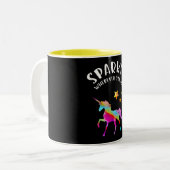 Tasse 2 Couleurs Licorne - étincelle. Énonciations mignonnes. (Devant gauche)