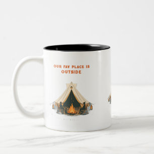 Tasse 2 Couleurs Lieu préféré : Randonnée matinale en famille avent
