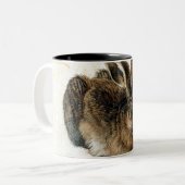 Tasse 2 Couleurs Lièvres de lapin dans la neige - Durand (Devant gauche)
