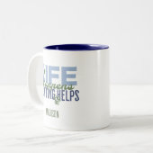 Tasse 2 Couleurs Life Happens Tricot aide les amateurs de Tricot (Devant gauche)