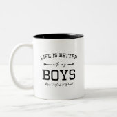Tasse 2 Couleurs Life is Better with my Boys (Gauche)