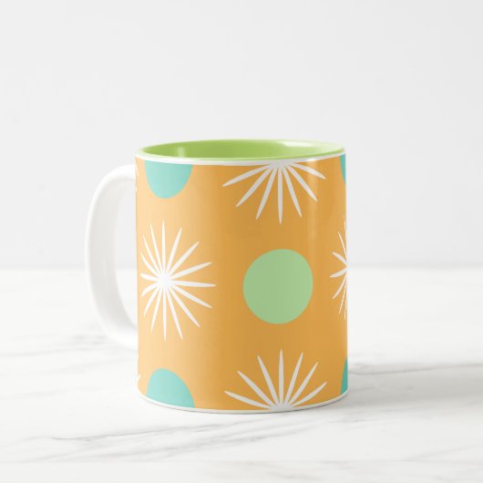 Tasse 2 Couleurs Light Orange Boho Retro Pattern (Devant gauche)