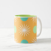 Tasse 2 Couleurs Light Orange Boho Retro Pattern (Devant droit)