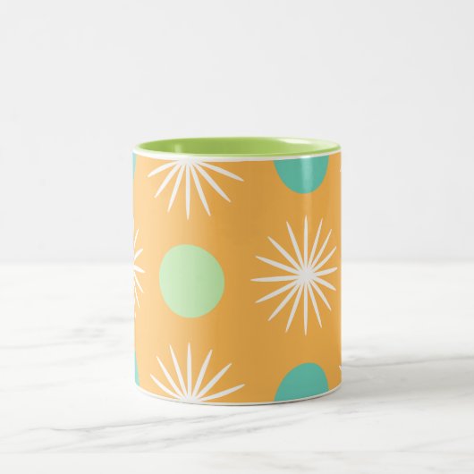 Tasse 2 Couleurs Light Orange Boho Retro Pattern (Centre)