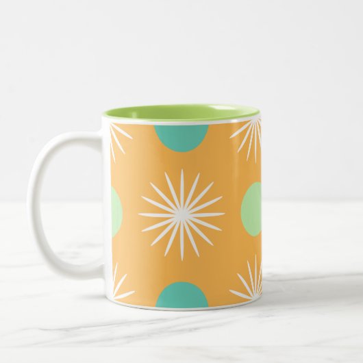 Tasse 2 Couleurs Light Orange Boho Retro Pattern (Gauche)