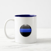 Tasse 2 Couleurs Ligne Bleue Mince Globe & Bouton lumineux (Gauche)