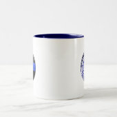 Tasse 2 Couleurs Ligne Bleue Mince Globe & Bouton lumineux (Centre)