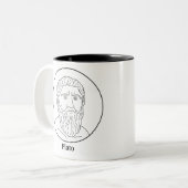 Tasse 2 Couleurs Ligne portrait de Platon (Devant gauche)