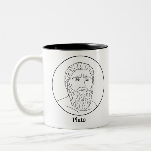 Tasse 2 Couleurs Ligne portrait de Platon (Gauche)