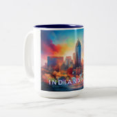 Tasse 2 Couleurs Ligne Skyline Artsy d'Indianapolis (Devant gauche)