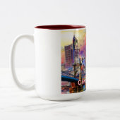 Tasse 2 Couleurs Ligne Skyline Cincinnati Abstraite (Gauche)
