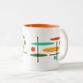 Tasse 2 Couleurs Lignes de points ovales rétro (Devant droit)