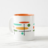 Tasse 2 Couleurs Lignes de points ovales rétro (Devant gauche)
