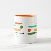 Tasse 2 Couleurs Lignes de points ovales rétro (Centre)