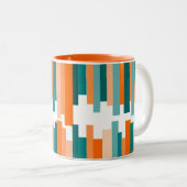 Tasse 2 Couleurs Lignes découpées - Musique Turquoise et orange (Devant droit)