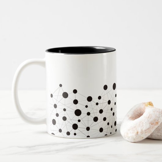 Tasse 2 Couleurs Lignes et points (Avec donut)