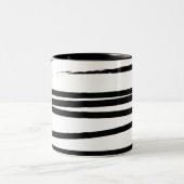 Tasse 2 Couleurs Lignes noires et blanches modernes Art Abstrait (Centre)