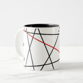 Tasse 2 Couleurs Lignes noires et rouges (Devant gauche)