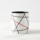 Tasse 2 Couleurs Lignes noires et rouges (Centre)