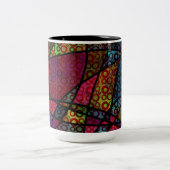 Tasse 2 Couleurs Lignes noires grasses & Textures abstraites multic (Centre)