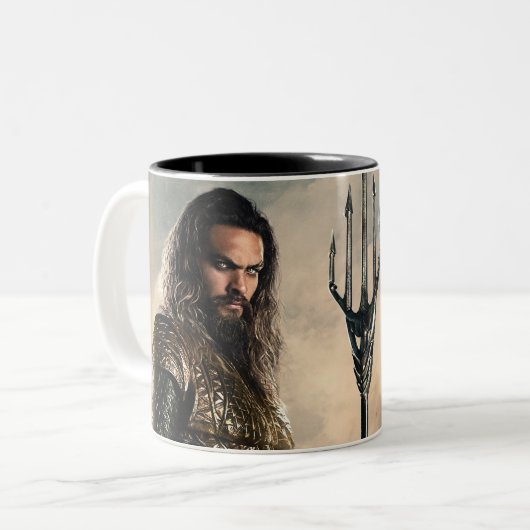 Tasse 2 Couleurs Ligue de Justice | Aquaman Sur Le Champ De Bataill (Devant gauche)