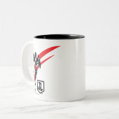 Tasse 2 Couleurs Ligue de Justice | Flash Running Noir Pop Art (Devant gauche)