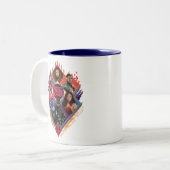 Tasse 2 Couleurs Ligue de Justice | Insigne du groupe de hachures d (Devant gauche)