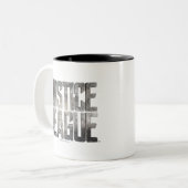Tasse 2 Couleurs Ligue de Justice | Logo métallique de la Ligue de  (Devant gauche)
