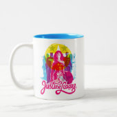Tasse 2 Couleurs Ligue de Justice | Retro Group & Logo Pop Art (Gauche)