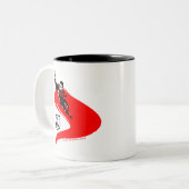 Tasse 2 Couleurs Ligue de Justice | Superman Flying Noir Pop Art (Devant gauche)