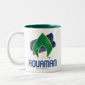 Tasse 2 Couleurs Ligue de Justice | Symbole Aquaman à demi-teintes  (Gauche)