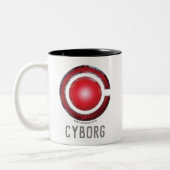 Tasse 2 Couleurs Ligue de Justice | Symbole Cyborg brillant (Gauche)