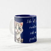 Tasse 2 Couleurs like all pure creatures cats are practical (Devant gauche)