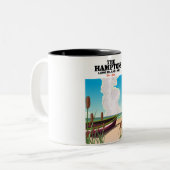 Tasse 2 Couleurs L'île de Hamptons Long NYC, affiche de voyage. (Devant gauche)