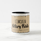 Tasse 2 Couleurs Lincoln Notaire Public Soll Feather Quill (Centre)
