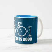 Tasse 2 Couleurs L'inflation est un bon vélo (Devant droit)