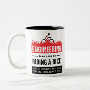 Tasse 2 Couleurs L'ingénierie Est Facile En Faisant Du Vélo Quotidi