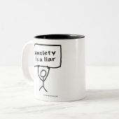 Tasse 2 Couleurs L'inquiétude est un menteur (Devant gauche)