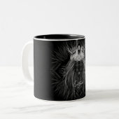 Tasse 2 Couleurs Lion avec monogramme de couronne (Devant gauche)