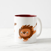 Tasse 2 Couleurs Lion caricature très animé (Devant droit)