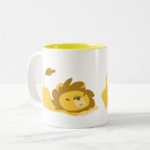 Tasse 2 Couleurs Lion de dessin mignon (Devant gauche)