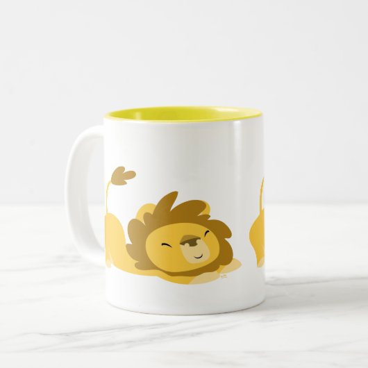 Tasse 2 Couleurs Lion de dessin mignon (Devant gauche)