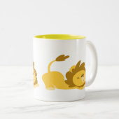 Tasse 2 Couleurs Lion de dessin mignon (Devant droit)