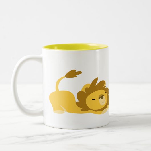 Tasse 2 Couleurs Lion de dessin mignon (Gauche)