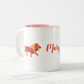 Tasse 2 Couleurs Lion de feu personnalisé (Devant gauche)