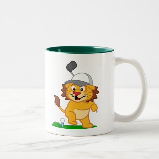 Tasse 2 Couleurs Lion de golf (Droit)