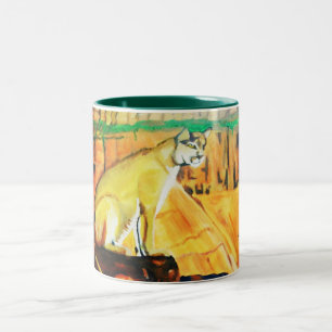 TASSE 2 COULEURS LION DE MONTAGNE EN PENSÉE